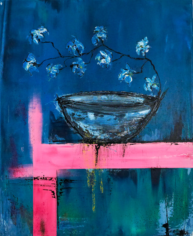 COUPE JAPONNAISE FLEUR BLEU