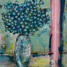 FLEUR BLEU LIGNE BLANCHE UN MATIN D'ÉTÉ