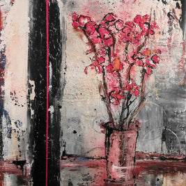 BOUQUET OUBLIÉ CONTRE LE MUR