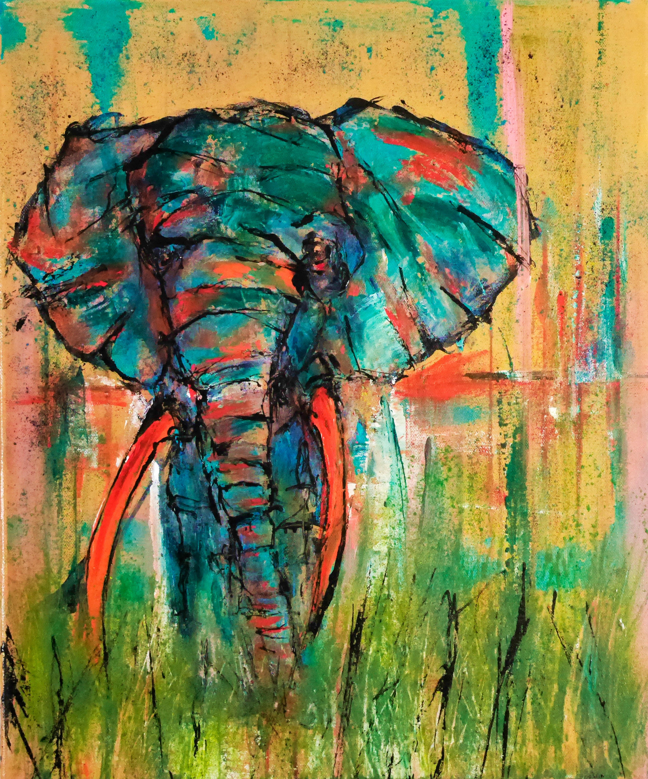 ÉLÉPHANT DANS LA SAVANNE LUMIÈRE DE SOIR