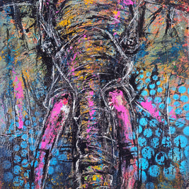 ÉLÉPHANT SOUS LUMIÈRE BLEUE